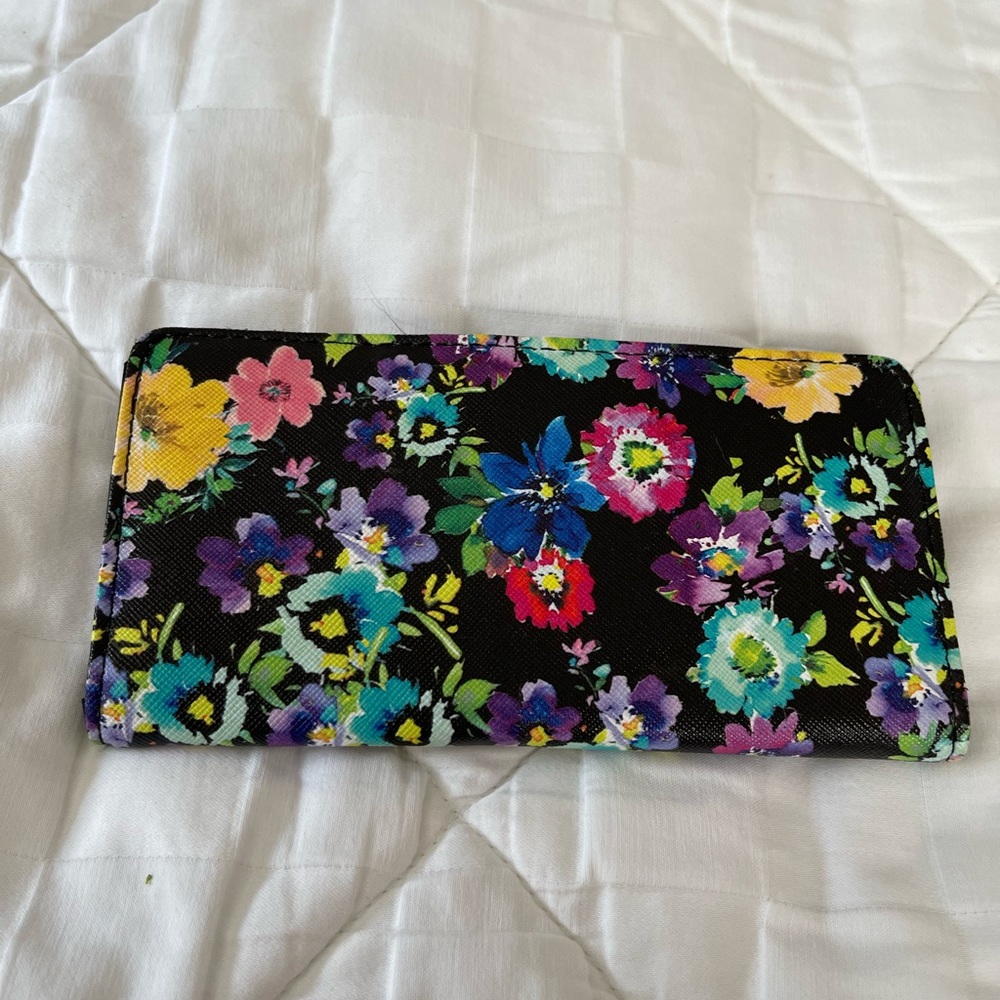 Thin black/floral wallet